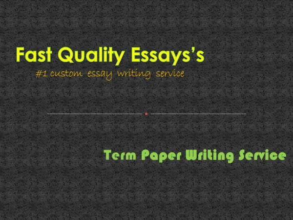 Top Quality Term Paper Writing Service