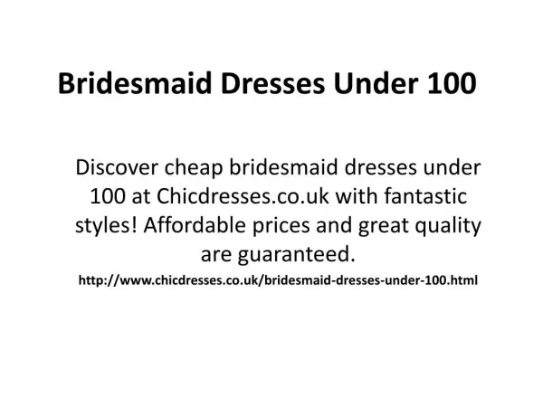 uk bridesmaid dresses under 100