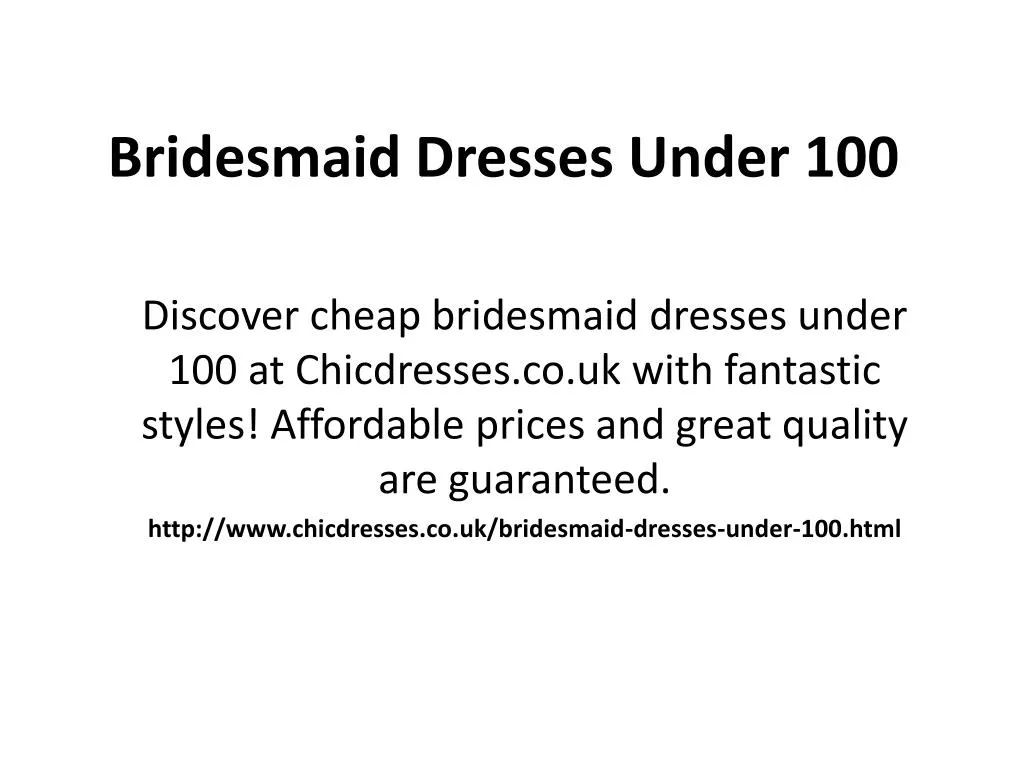 bridesmaid dresses under 100