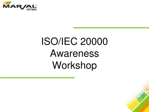 ISO/IEC 20000 AwarenessWorkshop