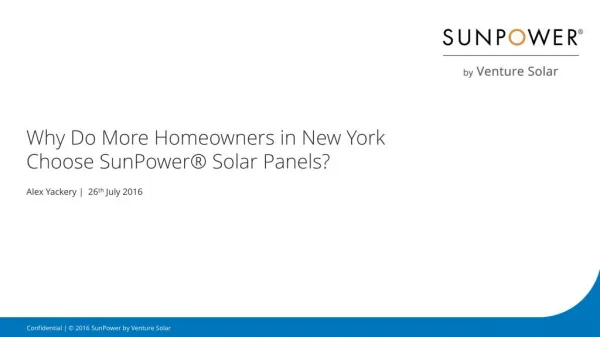 Why Do More Homeowners in New York Choose SunPower® Solar Panels?