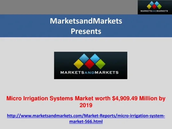 Micro Irrigation Systems Market worth $4,909.49 Million by 2019