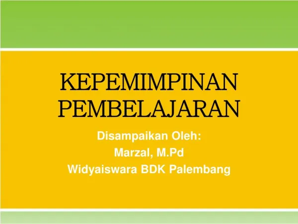 kepemimpinan pembelajaran