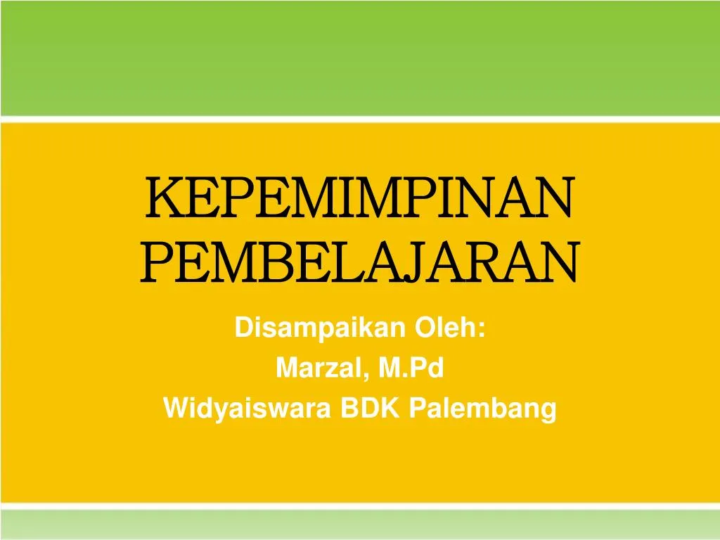 kepemimpinan pembelajaran