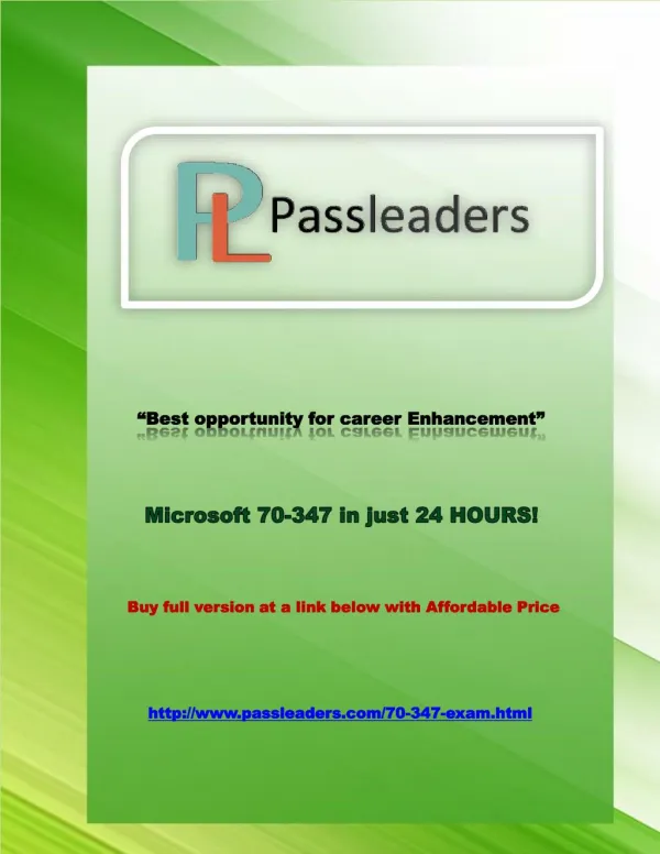 Passleader 70-347 Study Guide