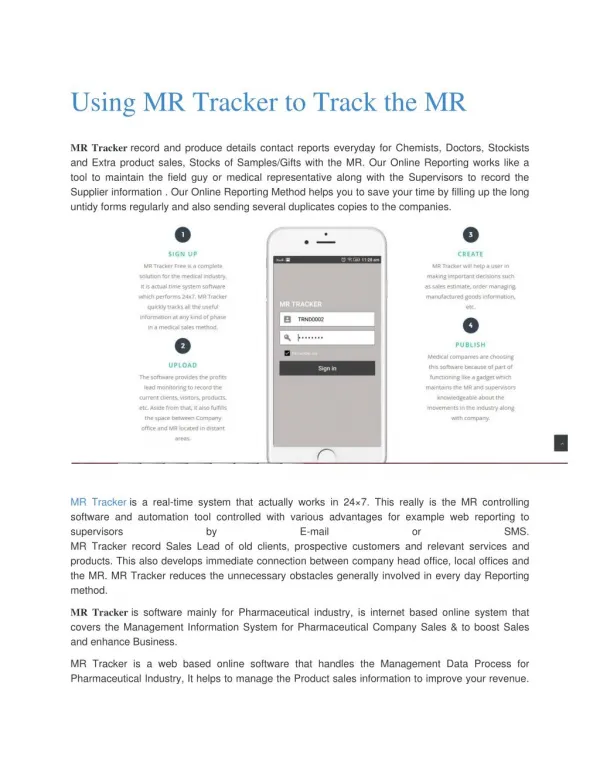 Using MR Tracker to Track the MR