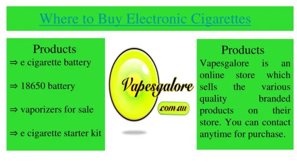 Where to Buy Electronic Cigarettes