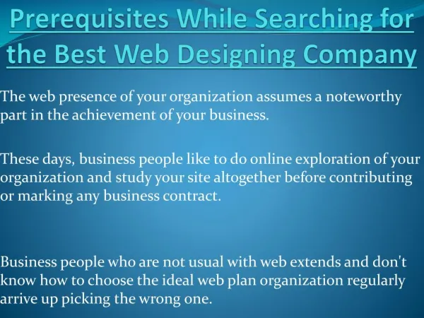 Looking for the Best Web Designing Company