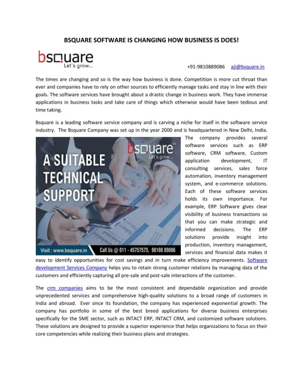 BSQUARE SOFTWARE IS CHANGING HOW BUSINESS IS DOES!