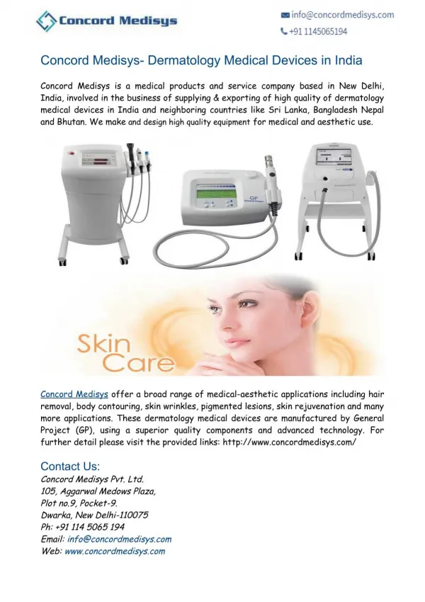 Concord Medisys- Dermatology Medical Devices India