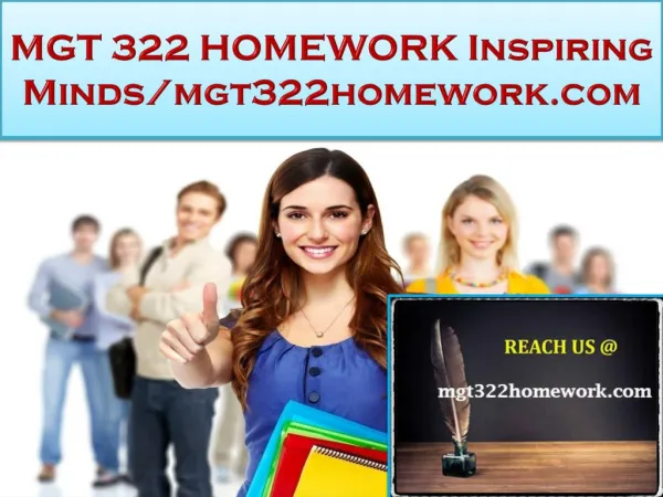 MGT 322 HOMEWORK Real Success / mgt322homework.com