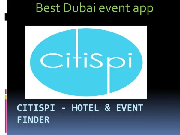 Best Dubai event Search app