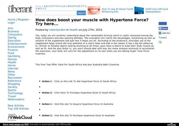 Hypertone Force - Find the best Testosterone Booster supplement!