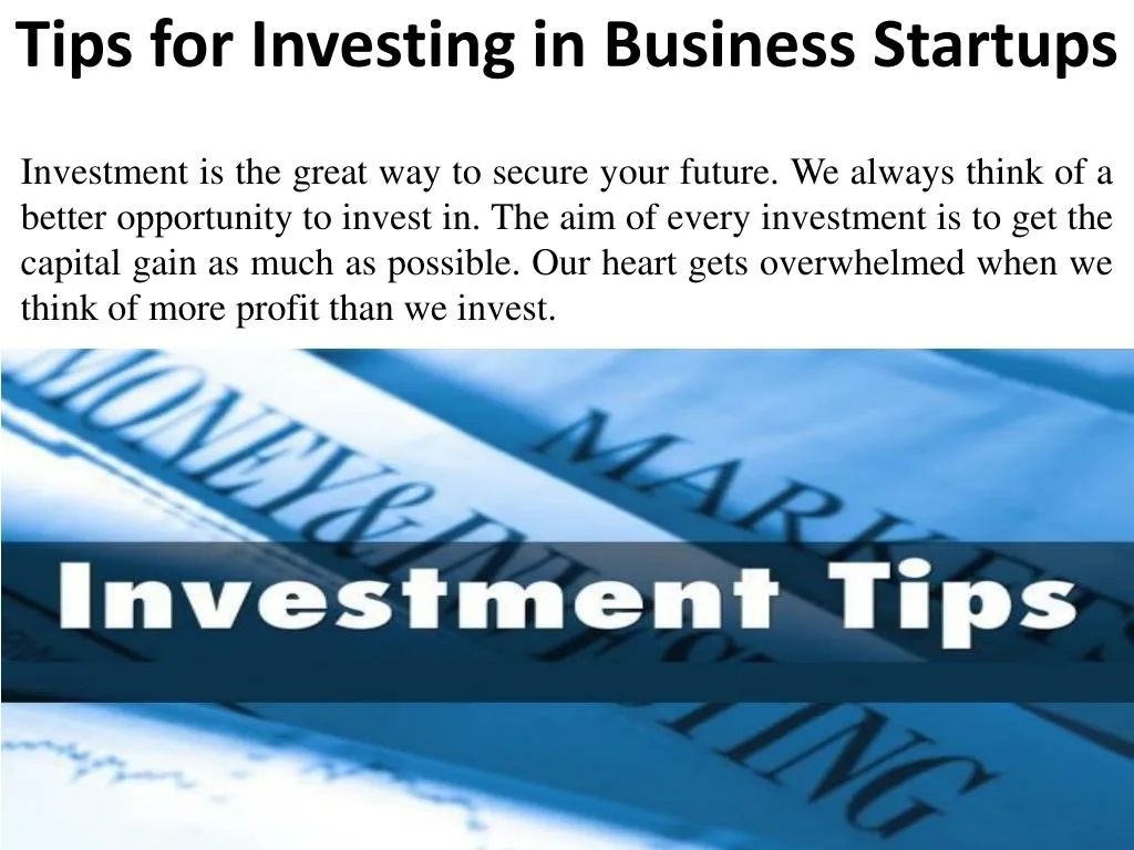 tips for investing in business startups