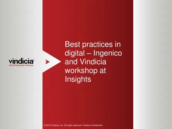 Best Practices In Digital – Ingenico And Vindicia Workshop At Insights