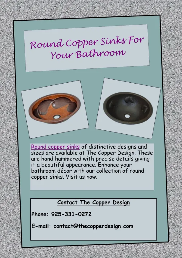 Round Copper Sinks For Your Bathroom