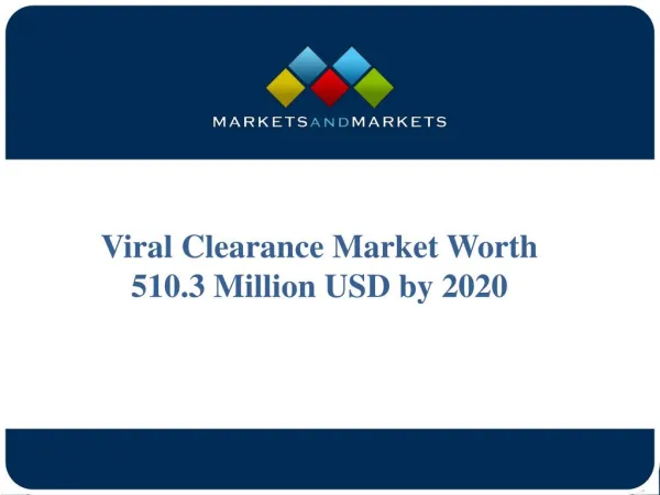 Viral Clearance Market Worth 510.3 Million USD by 2020