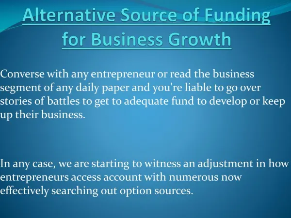 Rise Your Business With Alternative Source Of Funding
