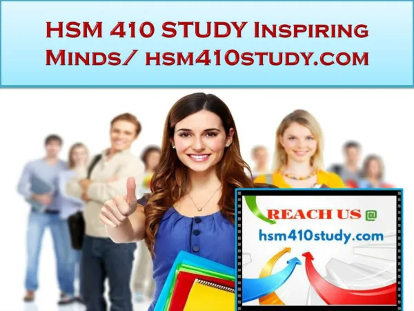 HSM 410 STUDY Real Success / hsm410study.com