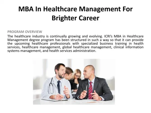 You Should Know About MBA In Healthcare Management