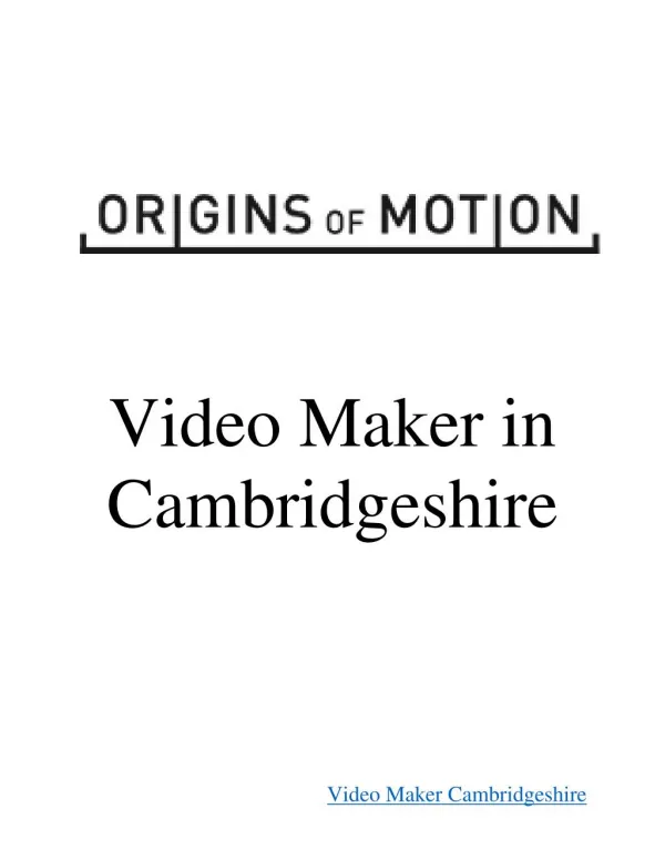 Video Maker Cambridgeshire
