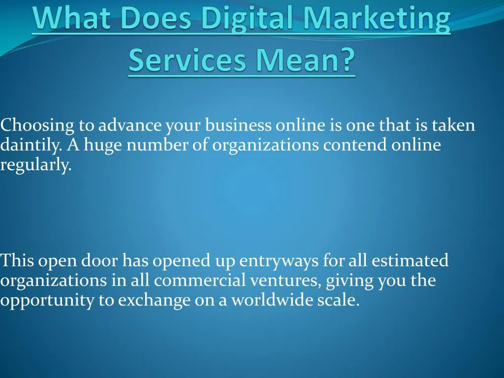 what does digital marketing services mean