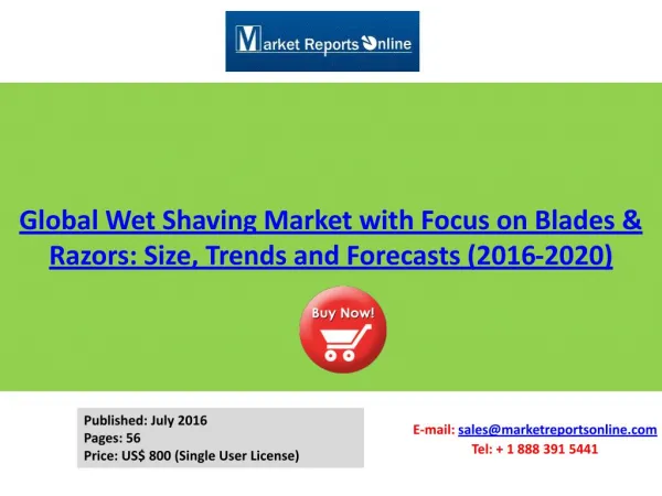 Global Wet Shaving Market with Focus on Blades & Razors 2020 Forecasts Analysis