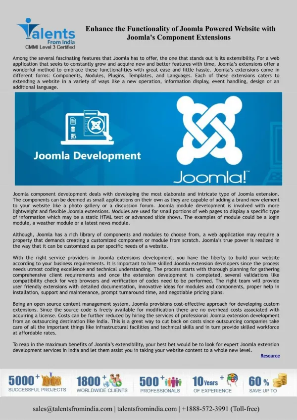 Enhance the Functionality of Joomla Powered Website with Joomla's Component Extensions