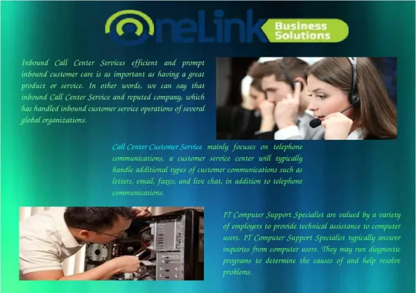 Call Center Customer Service By One Link