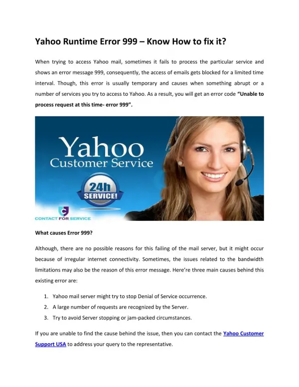 Yahoo Runtime Error 999 – Know How to fix it?