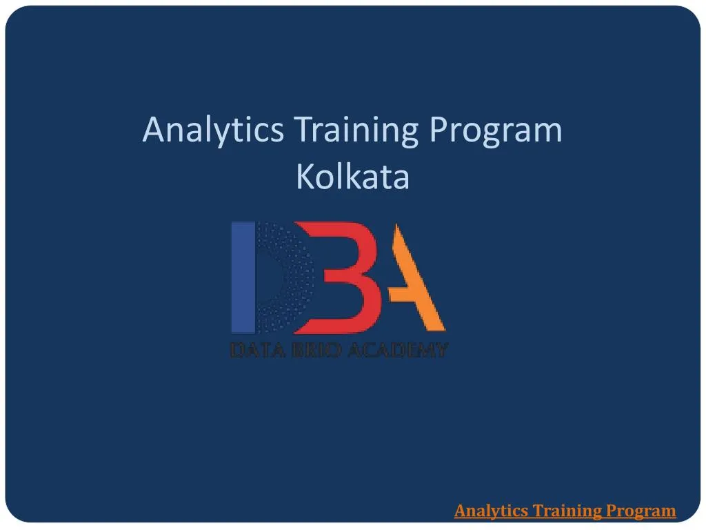 analytics training program kolkata