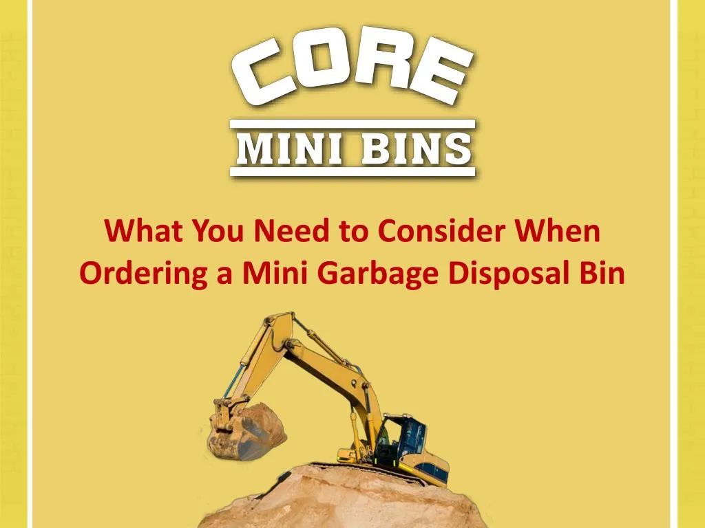 what you need to consider when ordering a mini garbage disposal bin