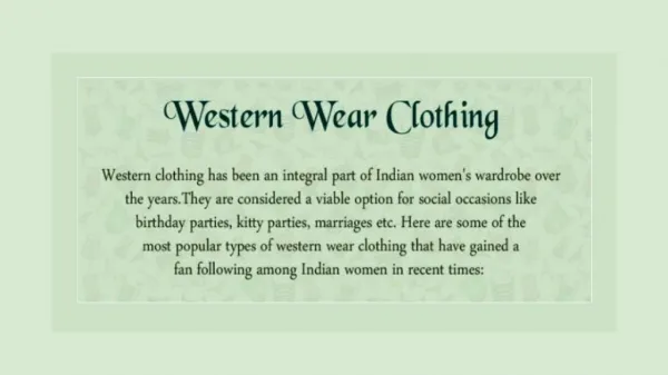 Latest Trendy Wear for Western Dresses
