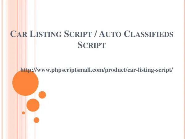 Car Listing Script, Auto Classifieds Script