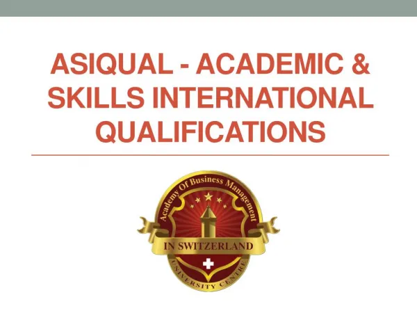 Asiqual Academic & Skills International Qualifications