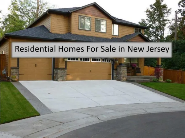 Residential Homes For Sale in New Jersey