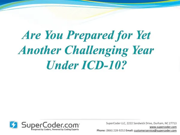 Are You Prepared for Yet Another Challenging Year Under ICD-10?