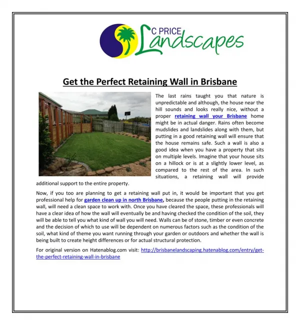 Get the Perfect Retaining Wall in Brisbane