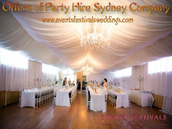 Offers of Party Hire Sydney Company