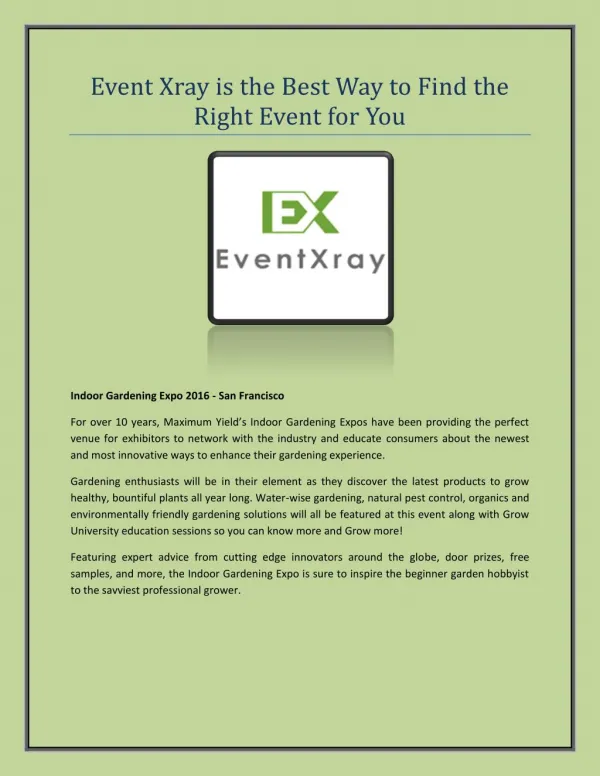 Eventxray is the Best Way to Find the Right Event for You