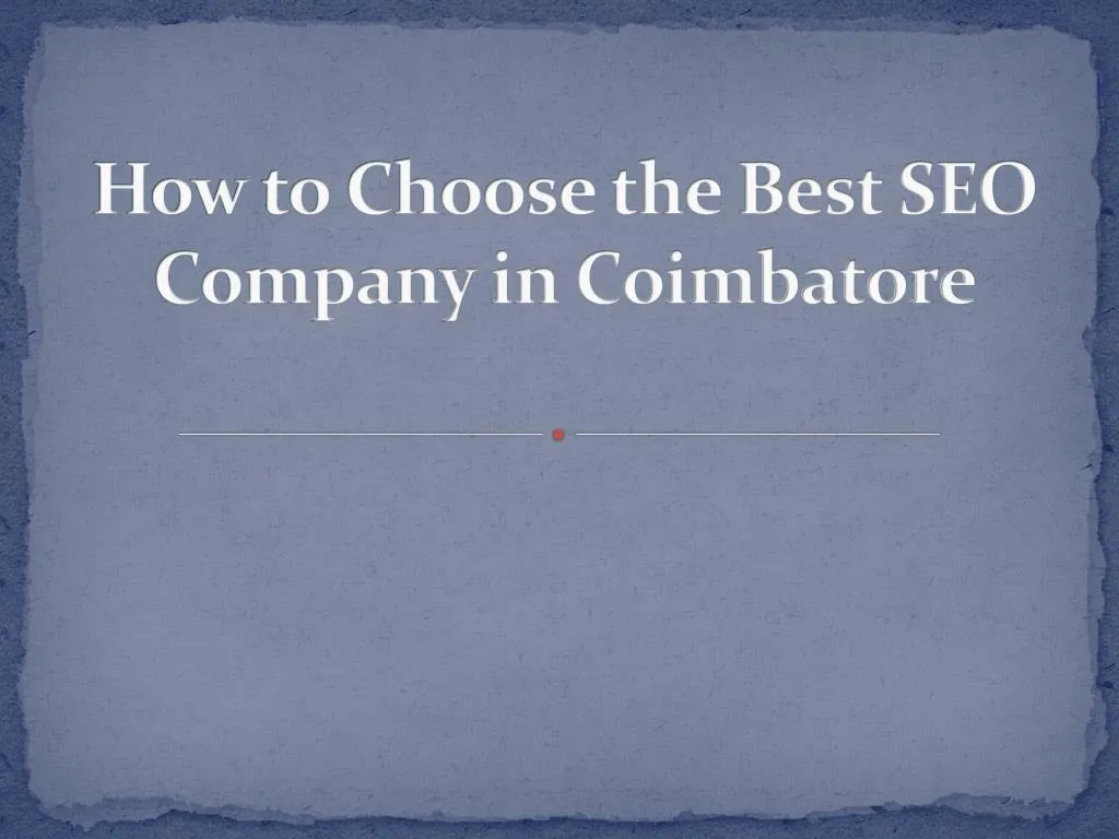 how to choose the best seo company in coimbatore