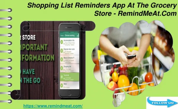 Shopping List Reminders App - RemindMeAt