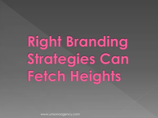 Right Branding Strategies Can Fetch Heights