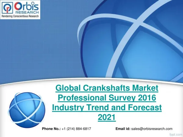 2016 Crankshafts Market Professional Survey Globally