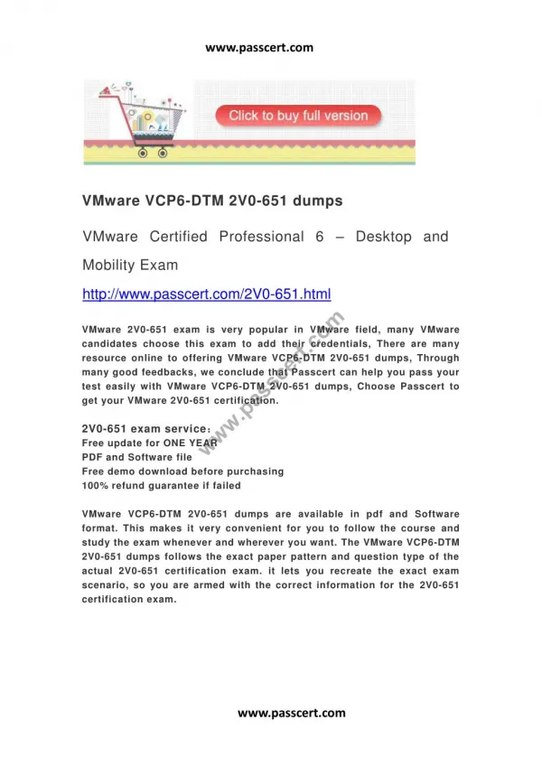 VMware VCP6-DTM 2V0-651 dumps