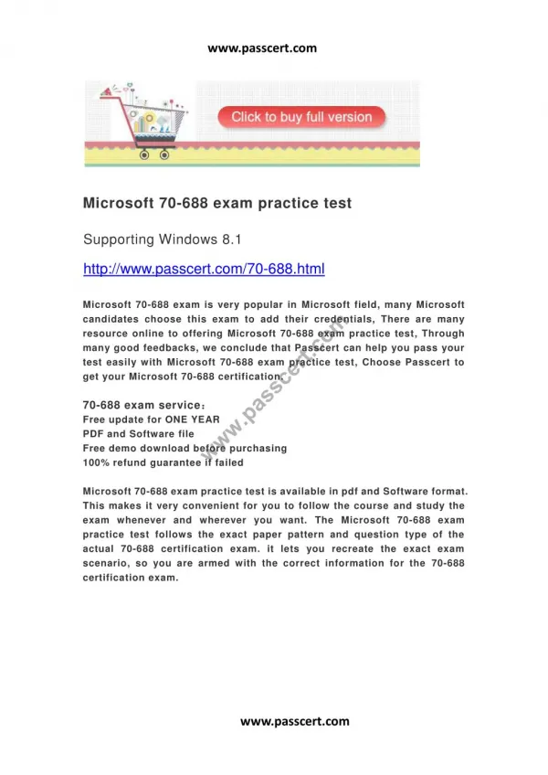 Microsoft 70-688 exam practice test