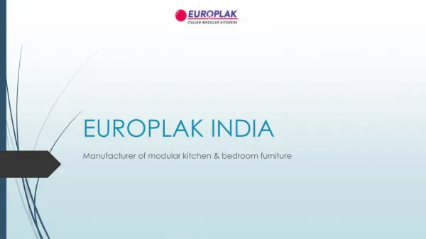 Europlak India - Modular Kitchen Designs