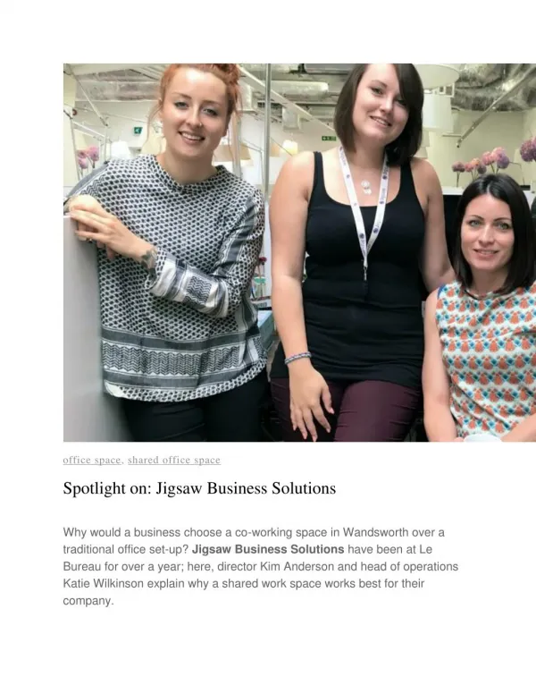 Spotlight on: Jigsaw Business Solutions