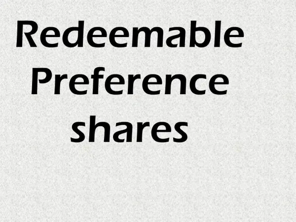 Redeemable Preference shares