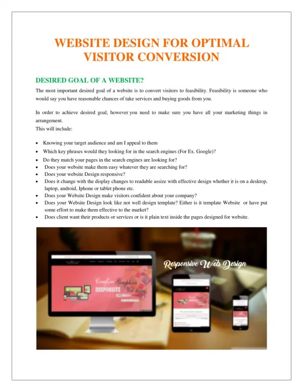 Website Design for Optimal Visitor Conversion